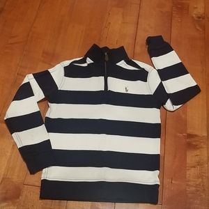 Polo stripes boys 7 white & navy